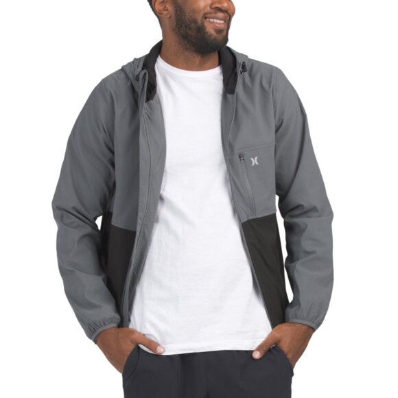 HURLEY Black Color Block Windbreaker - Picture 1 of 2